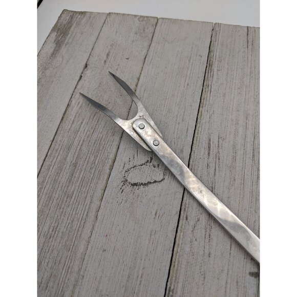 Fruit Handle #5 Stainless Steel Wide Meat Fork 12" USA Vintage - Picture 6 of 7